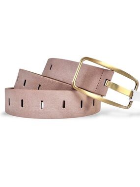 Time and Tru Slotted Faux Suede Belt Blush NWT